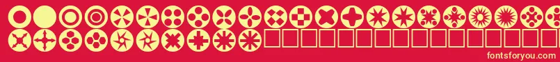 fuente Circlethings – Fuentes Amarillas Sobre Fondo Rojo