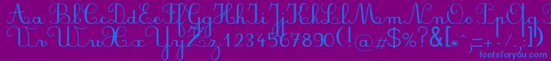 Plumbdl-Schriftart – Blaue Schriften auf violettem Hintergrund