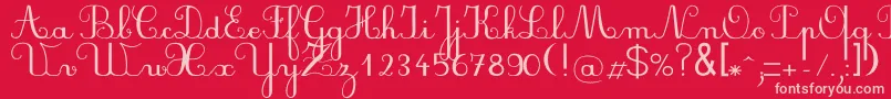 Plumbdl Font – Pink Fonts on Red Background