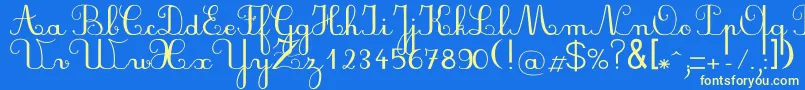 Plumbdl Font – Yellow Fonts on Blue Background