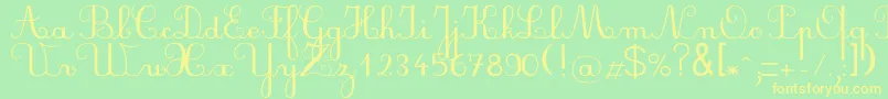 Plumbdl Font – Yellow Fonts on Green Background