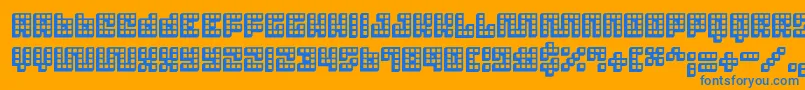 Fonte Trick 3D – fontes azuis em um fundo laranja
