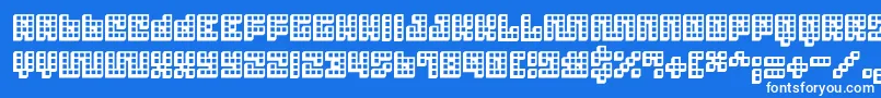 Trick 3D-Schriftart – Weiße Schriften auf blauem Hintergrund