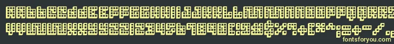 Trick 3D-Schriftart – Gelbe Schriften auf schwarzem Hintergrund