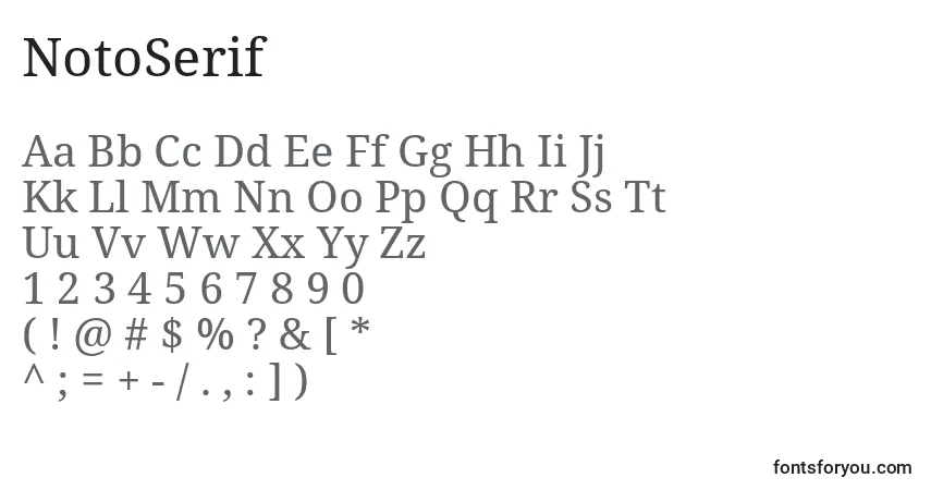 Schriftart NotoSerif – Alphabet, Zahlen, spezielle Symbole