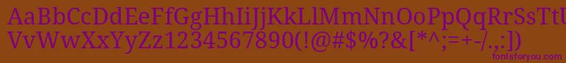 Шрифт NotoSerif – фиолетовые шрифты на коричневом фоне