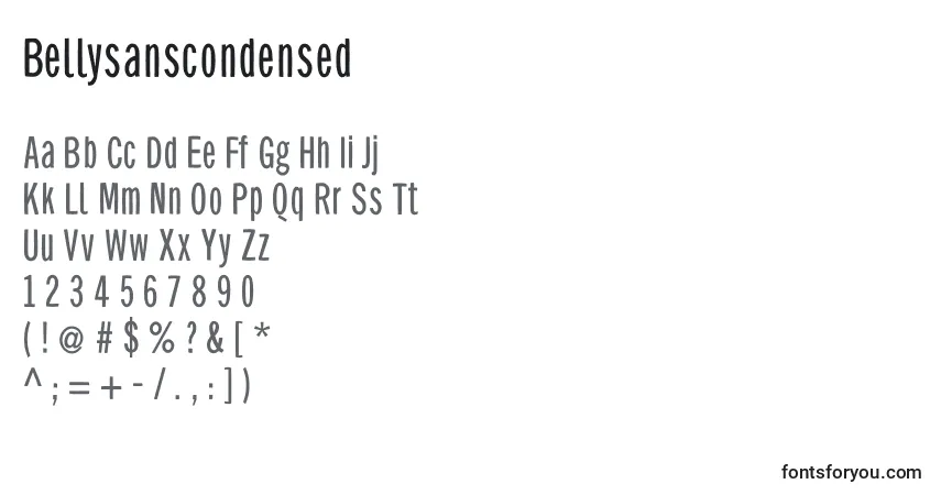 Bellysanscondensedフォント–アルファベット、数字、特殊文字
