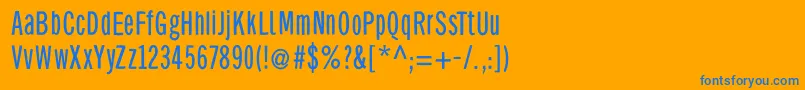 Bellysanscondensed Font – Blue Fonts on Orange Background