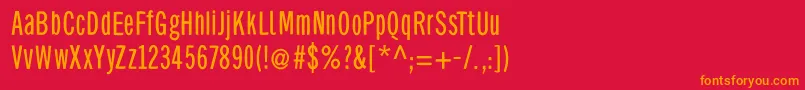 フォントBellysanscondensed – 赤い背景にオレンジの文字