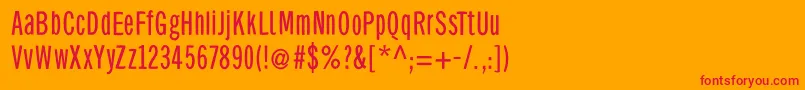 Bellysanscondensed Font – Red Fonts on Orange Background