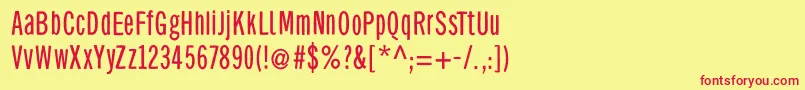 Bellysanscondensed Font – Red Fonts on Yellow Background