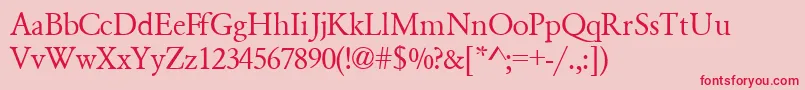 GaramondsskRegular Font – Red Fonts on Pink Background