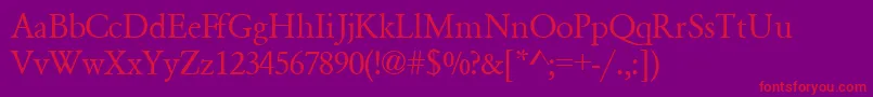 GaramondsskRegular Font – Red Fonts on Purple Background