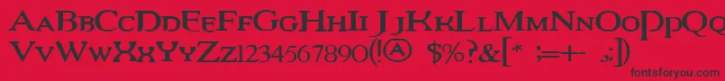 VampireRevisedEdition Font – Black Fonts on Red Background