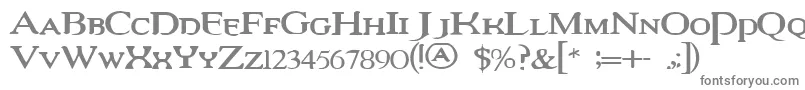 VampireRevisedEdition-fontti – harmaat kirjasimet valkoisella taustalla