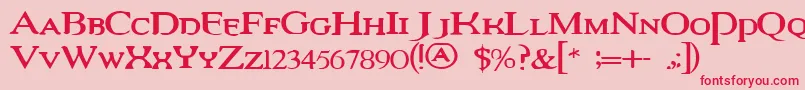 VampireRevisedEdition Font – Red Fonts on Pink Background