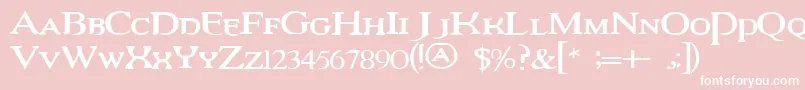 VampireRevisedEdition-Schriftart – Weiße Schriften auf rosa Hintergrund