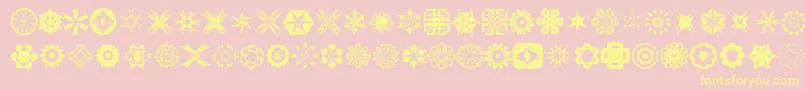 Meadings Font – Yellow Fonts on Pink Background