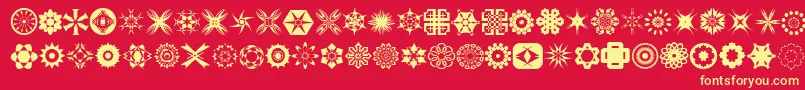 Meadings Font – Yellow Fonts on Red Background