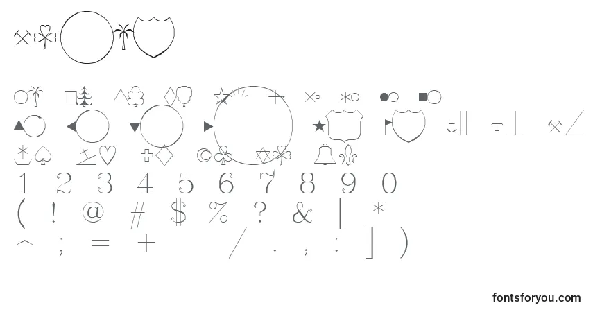 Schriftart Symap – Alphabet, Zahlen, spezielle Symbole