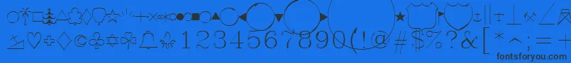 Saiba mais sobre a fonte Symap Fonte Symap – fontes pretas em um fundo azul