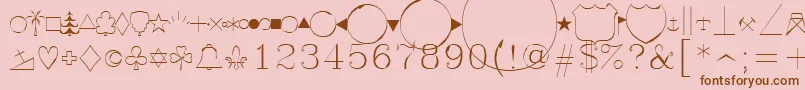 Symap-Schriftart – Braune Schriften auf rosa Hintergrund
