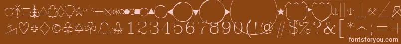 フォントSymap – 茶色の背景にピンクのフォント