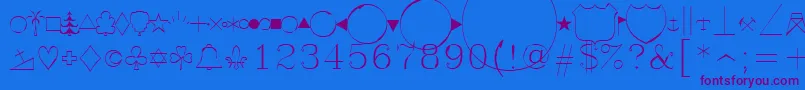 Шрифт Symap – фиолетовые шрифты на синем фоне