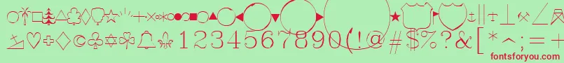 Symap Font – Red Fonts on Green Background