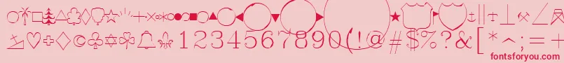 フォントSymap – ピンクの背景に赤い文字