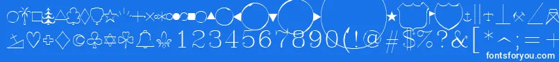 フォントSymap – 青い背景に白い文字