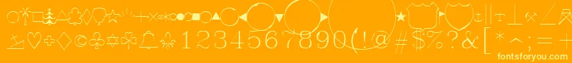 フォントSymap – オレンジの背景に黄色の文字