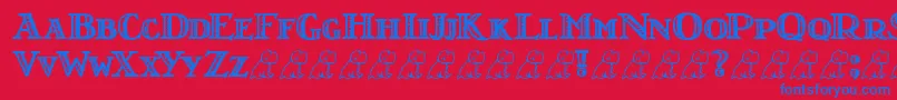 LrtNutshellLibrary Font – Blue Fonts on Red Background