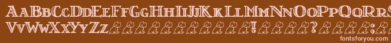 LrtNutshellLibrary Font – Pink Fonts on Brown Background