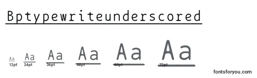 Размеры шрифта Bptypewriteunderscored