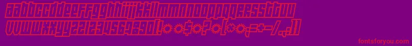 Wide-Schriftart – Rote Schriften auf violettem Hintergrund
