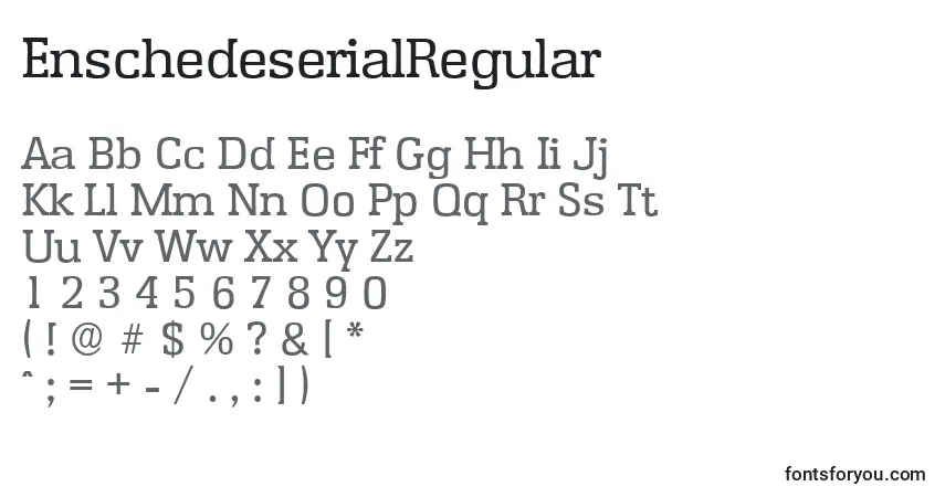 EnschedeserialRegular Font – alphabet, numbers, special characters