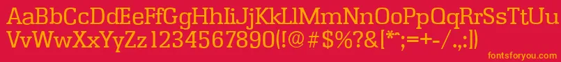 フォントEnschedeserialRegular – 赤い背景にオレンジの文字