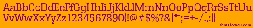 EnschedeserialRegular-Schriftart – Violette Schriften auf orangefarbenem Hintergrund