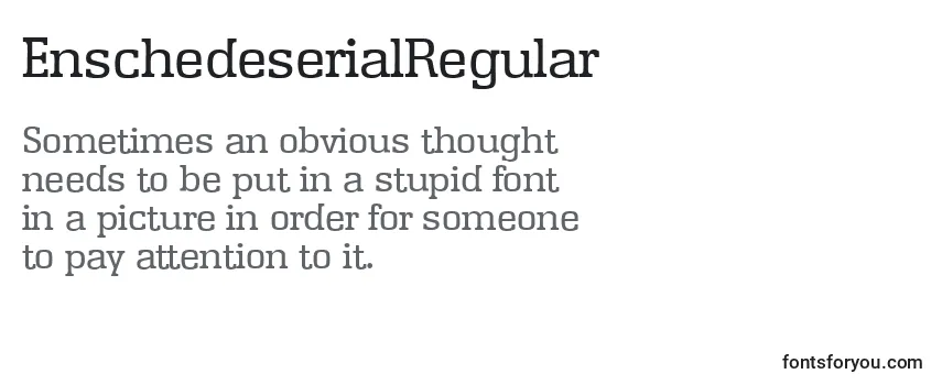 Review of the EnschedeserialRegular Font