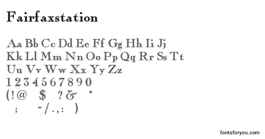 Шрифт Fairfaxstation – алфавит, цифры, специальные символы