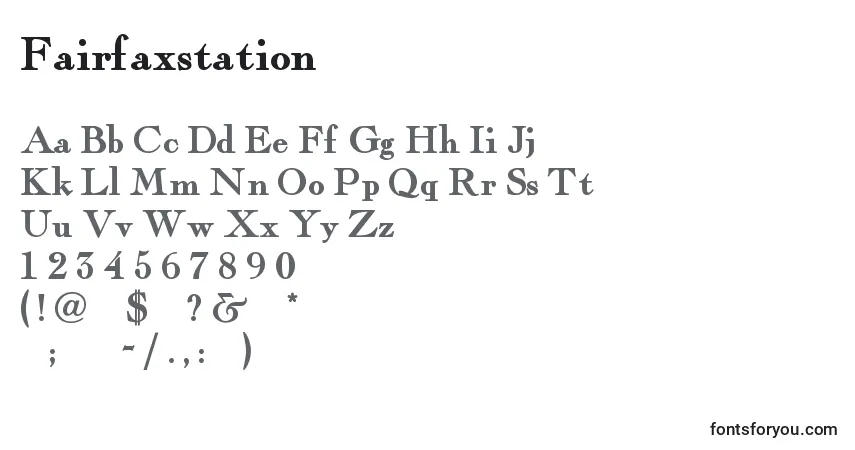 Fairfaxstation-fontti – aakkoset, numerot, erikoismerkit