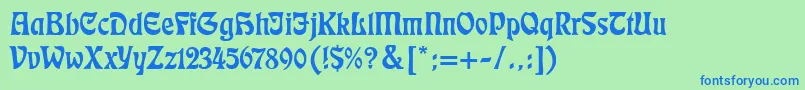 Eckmann Font – Blue Fonts on Green Background
