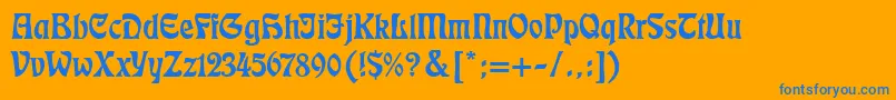 Eckmann Font – Blue Fonts on Orange Background