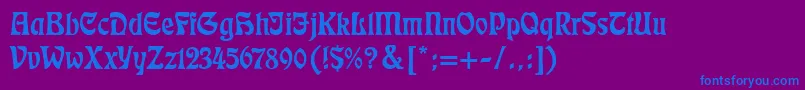 Eckmann Font – Blue Fonts on Purple Background