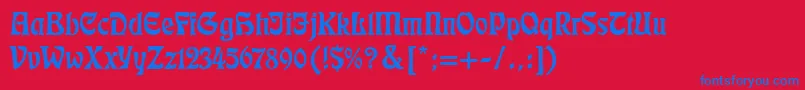 Eckmann Font – Blue Fonts on Red Background