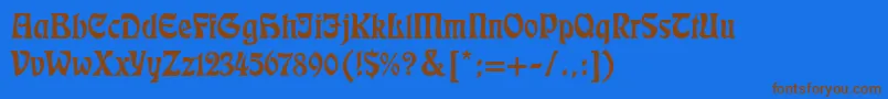 Eckmann Font – Brown Fonts on Blue Background