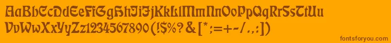 Eckmann Font – Brown Fonts on Orange Background