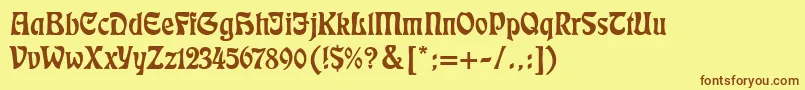 Eckmann Font – Brown Fonts on Yellow Background