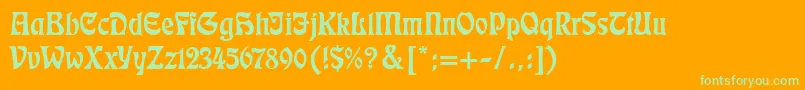 Eckmann Font – Green Fonts on Orange Background